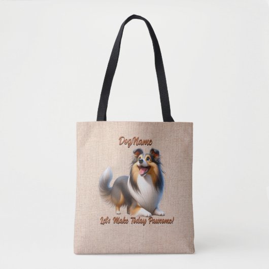 Shetland Sheepdog - Naam hond toevoegen, tekst wij Tote Bag (Voorkant)