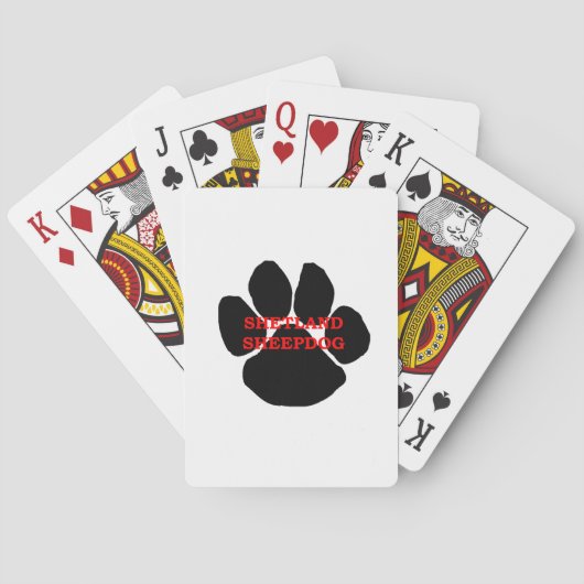 Shetland Sheepdog Naam Poot Pokerkaarten (Achterkant)