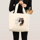 Shetland Sheepdog Noel Grote Tote Bag (Voorkant (product))
