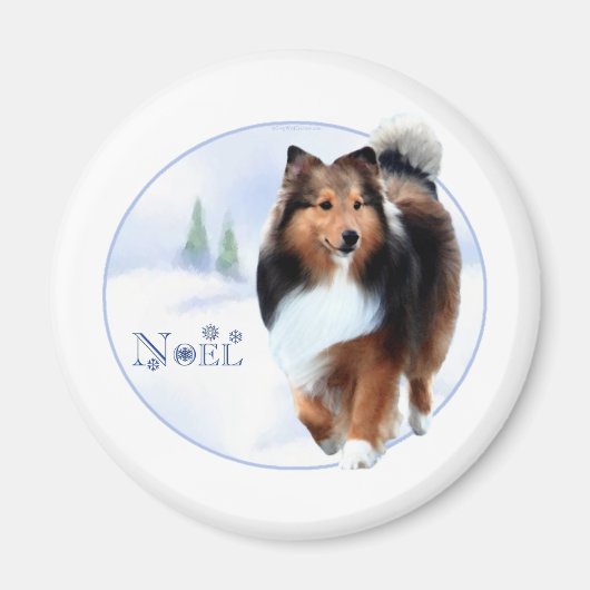 Shetland Sheepdog Noel - Magneet (Voorkant)