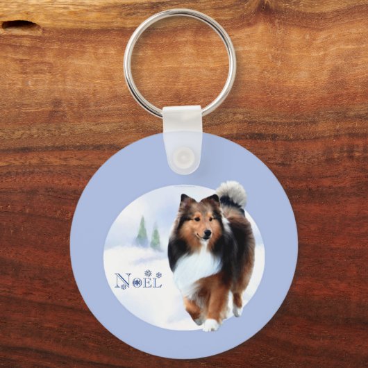 Shetland Sheepdog Noel Sleutelhanger (Achterkant)