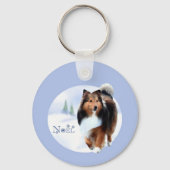Shetland Sheepdog Noel Sleutelhanger (Achterkant)