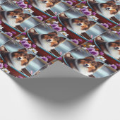 Shetland Sheepdog op een peddel: een Schilderachti Cadeaupapier (Hoek)