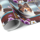 Shetland Sheepdog op een peddel: een Schilderachti Cadeaupapier (Rol Hoek)