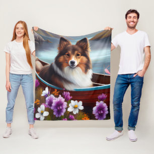 Shetland Sheepdog op een peddel: een Schilderachti Fleece Deken
