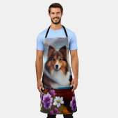 Shetland Sheepdog op een peddel: een Schilderachti Schort (Gedragen)