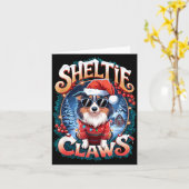 Shetland Sheepdog Owner Costume Sheltie Claws Chri Kaart (Gele Bloem)