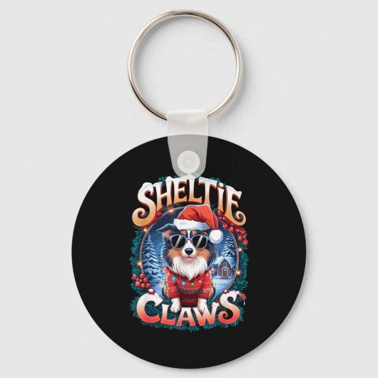 Shetland Sheepdog Owner Costume Sheltie Claws Chri Sleutelhanger (Voorkant)