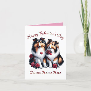 Shetland Sheepdog paar Valentijnsdag Gift Dog Feestdagen Kaart