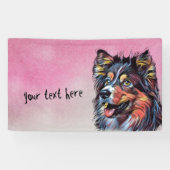 Shetland Sheepdog Painting Custom Banner (Horizontaal)