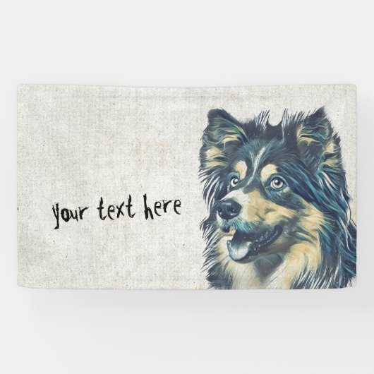 Shetland Sheepdog Painting Custom Banner (Horizontaal)