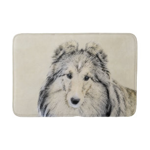 Shetland Sheepdog Painting - Cute Original Dog Art Badmat