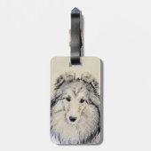 Shetland Sheepdog Painting - Cute Original Dog Art Bagagelabel (Achterkant verticaal)