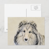 Shetland Sheepdog Painting - Cute Original Dog Art Briefkaart (Voorkant / Achterkant)
