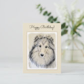 Shetland Sheepdog Painting - Cute Original Dog Art Briefkaart (Staand voorkant)