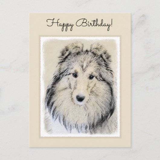 Shetland Sheepdog Painting - Cute Original Dog Art Briefkaart (Voorkant)