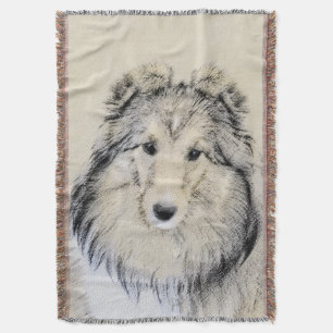 Shetland Sheepdog Painting - Cute Original Dog Art Deken