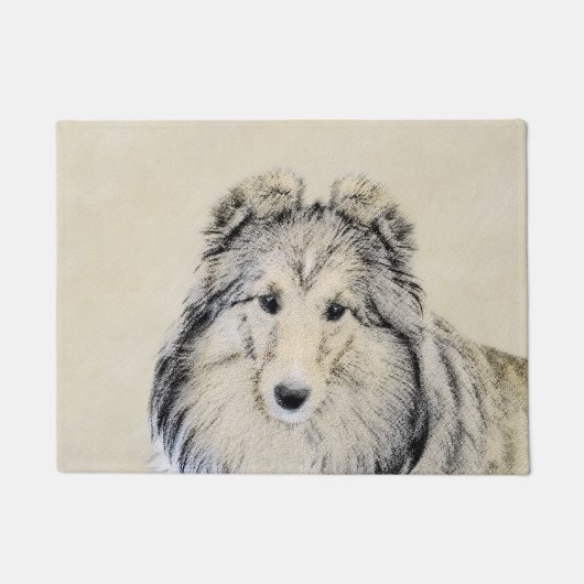 Shetland Sheepdog Painting - Cute Original Dog Art Deurmat (Voorkant)