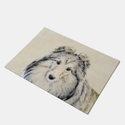 Shetland Sheepdog Painting - Cute Original Dog Art Deurmat (Schuin)