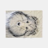 Shetland Sheepdog Painting - Cute Original Dog Art Fleece Deken (Voorkant (Horizontaal))