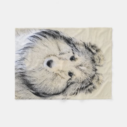 Shetland Sheepdog Painting - Cute Original Dog Art Fleece Deken (Voorkant (Horizontaal))