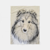 Shetland Sheepdog Painting - Cute Original Dog Art Fleece Deken (Voorkant)