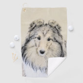 Shetland Sheepdog Painting - Cute Original Dog Art Golfhanddoek (Insitu)