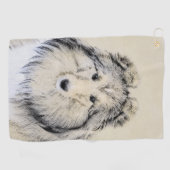 Shetland Sheepdog Painting - Cute Original Dog Art Golfhanddoek (Horizontaal)
