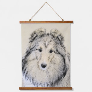 Shetland Sheepdog Painting - Cute Original Dog Art Hangend Wandkleed