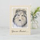Shetland Sheepdog Painting - Cute Original Dog Art Kaart (Staand voorkant)