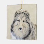 Shetland Sheepdog Painting - Cute Original Dog Art Keramisch Ornament (Links)
