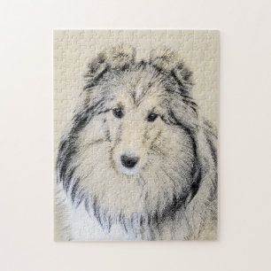 Shetland Sheepdog Painting - Cute Original Dog Art Legpuzzel