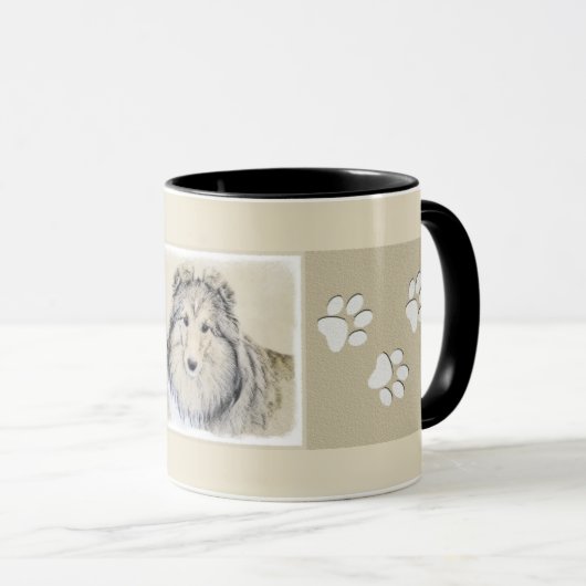Shetland Sheepdog Painting - Cute Original Dog Art Mok (Voorkant rechts)