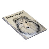 Shetland Sheepdog Painting - Cute Original Dog Art Notitieboek (Rechterzijde)