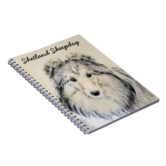 Shetland Sheepdog Painting - Cute Original Dog Art Notitieboek (Rechterzijde)