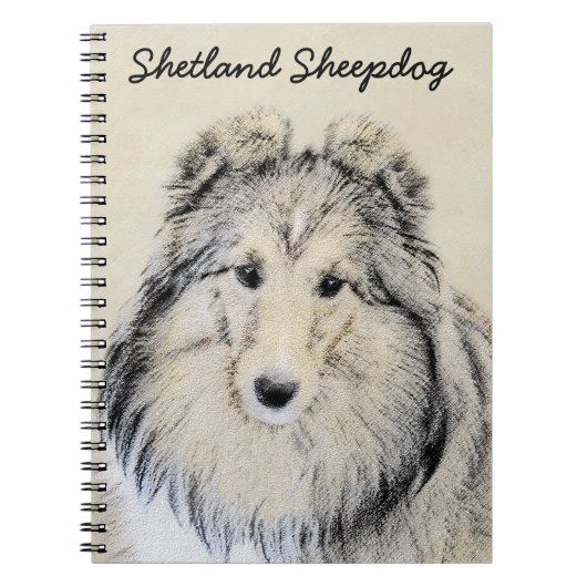 Shetland Sheepdog Painting - Cute Original Dog Art Notitieboek (Voorkant)