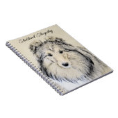 Shetland Sheepdog Painting - Cute Original Dog Art Notitieboek (Rechterzijde)