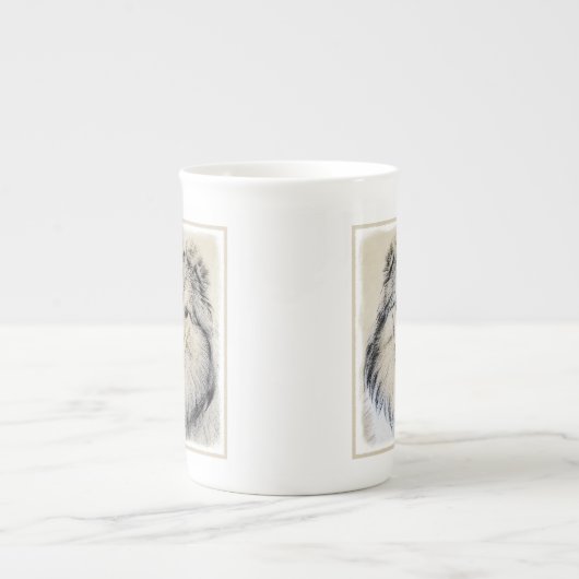 Shetland Sheepdog Painting - Cute Original Dog Art Porselein Kop (Voorkant)