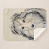 Shetland Sheepdog Painting - Cute Original Dog Art Sherpa Deken (Voorkant (horizontaal))