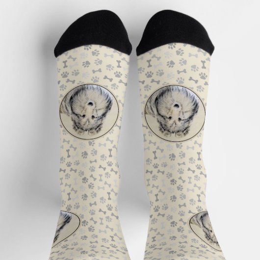 Shetland Sheepdog Painting - Cute Original Dog Art Sokken (Top)