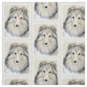 Shetland Sheepdog Painting - Cute Original Dog Art Stof
