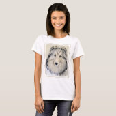 Shetland Sheepdog Painting - Cute Original Dog Art T-shirt (Voorkant volledig)