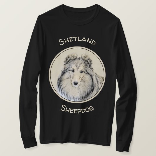 Shetland Sheepdog Painting - Cute Original Dog Art T-shirt (Design voorkant)