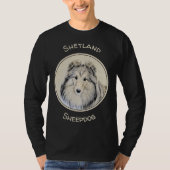 Shetland Sheepdog Painting - Cute Original Dog Art T-shirt (Voorkant)
