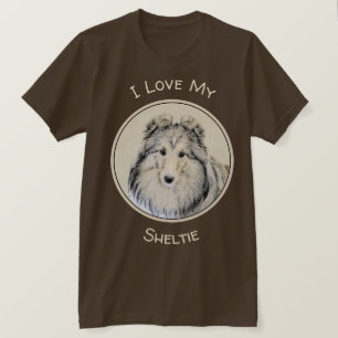 Shetland Sheepdog Painting - Cute Original Dog Art T-shirt