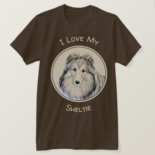 Shetland Sheepdog Painting - Cute Original Dog Art T-shirt (Design voorkant)