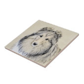Shetland Sheepdog Painting - Cute Original Dog Art Tegeltje (Zijkant)