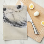 Shetland Sheepdog Painting - Cute Original Dog Art Theedoek (Quarter Fold)