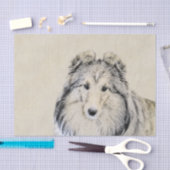 Shetland Sheepdog Painting - Cute Original Dog Art Tissuepapier (Craft)