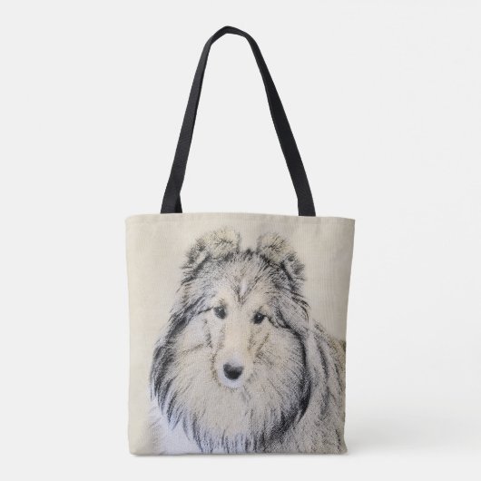 Shetland Sheepdog Painting - Cute Original Dog Art Tote Bag (Achterkant)